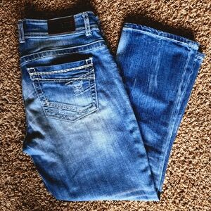 BKE Payton Jeans Mid Rise 29 Measures 34/26 Stone Wash